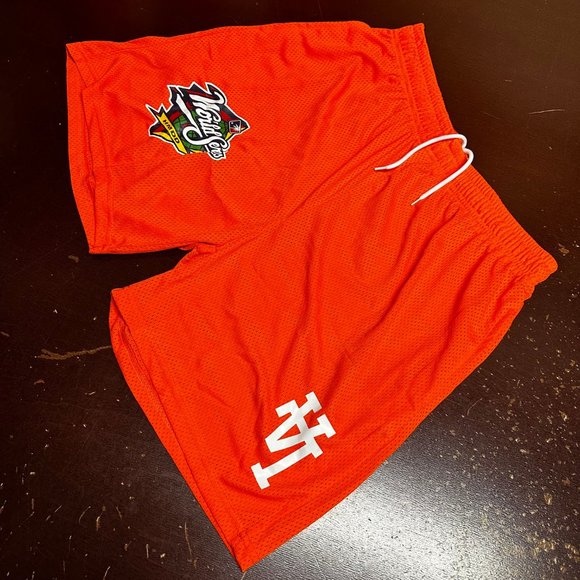 MLB Mens Orange LA Dodgers World Series Drawstring Athletic Shorts XL XXL - Picture 3 of 3